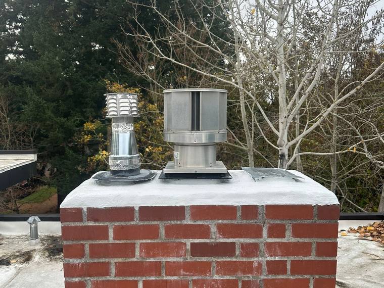 Chimney liner installation and masonry repairs by Forest Fresh Home Solutions.
