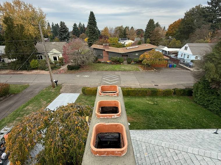 Chimney and fireplace project in Portland, Oregon neighborhood.