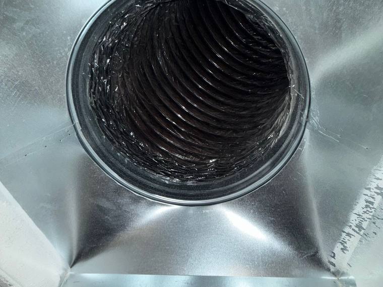 Dirty air duct interior needing cleaning and sealing in Ridgefield, WA home.