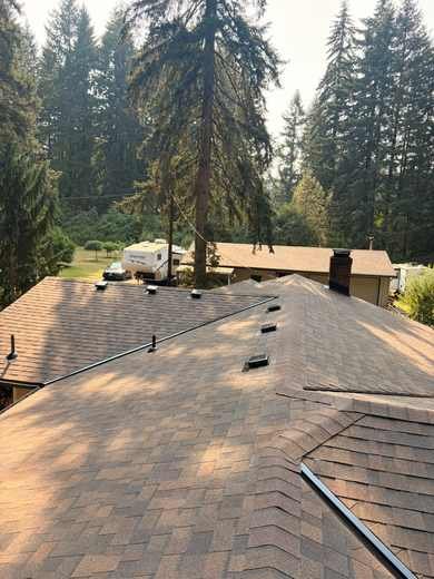 Completed asphalt shingle roof replacement in Portland